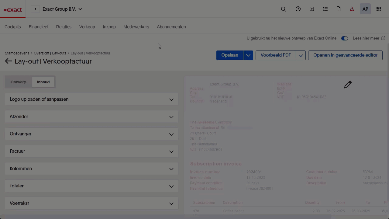 Knowledge Base - Layout | Standard layout editor